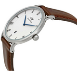 Daniel Wellington Dapper St Mawes White Dial Brown Leather Strap Watch For Men - DW00100087 Buy Now By Daniel Wellington