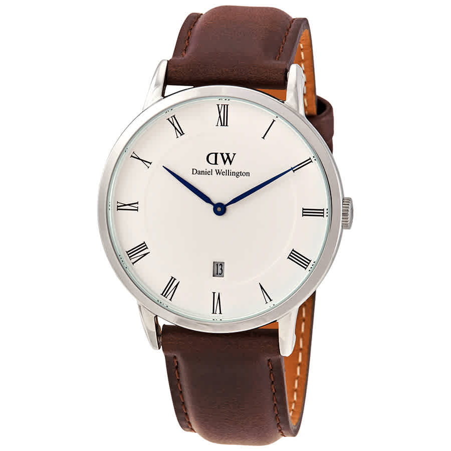 Daniel Wellington Dapper Bristol White Dial Brown Leather Strap Watch For Women - DW00100090 Buy Now By Daniel Wellington