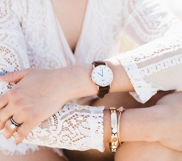 Daniel Wellington Dapper Bristol White Dial Brown Leather Strap Watch For Women - DW00100094 Buy Now By Daniel Wellington