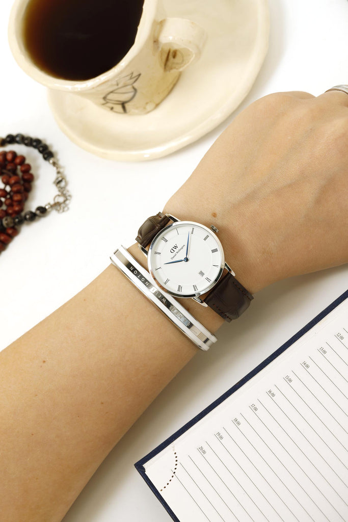 Daniel Wellington Dapper York Quartz White Dial Dark Brown Leather Strap Watch For Women - DW00100097 Buy Now By Daniel Wellington