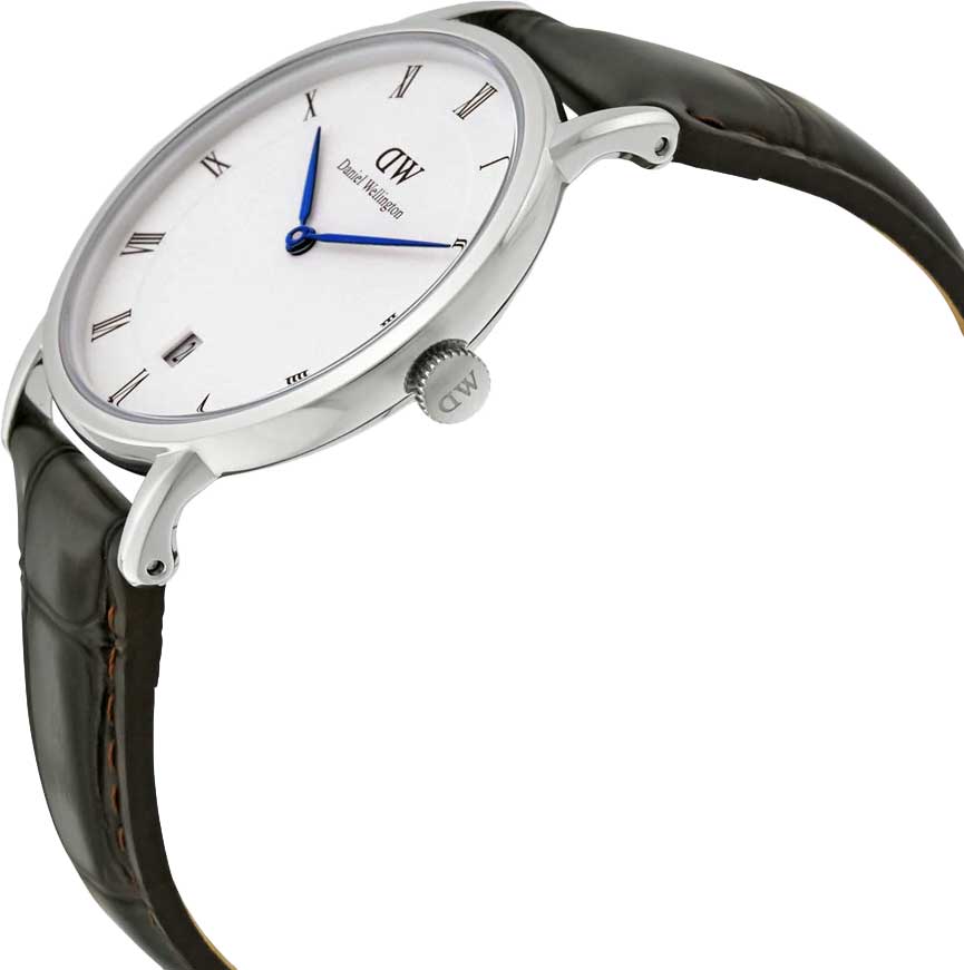 Daniel Wellington Dapper York Quartz White Dial Dark Brown Leather Strap Watch For Women - DW00100097 Buy Now By Daniel Wellington