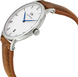 Daniel Wellington Dapper Durham Analog White Dial Brown Leather Strap Watch For Women - DW00100114 Buy Now By Daniel Wellington