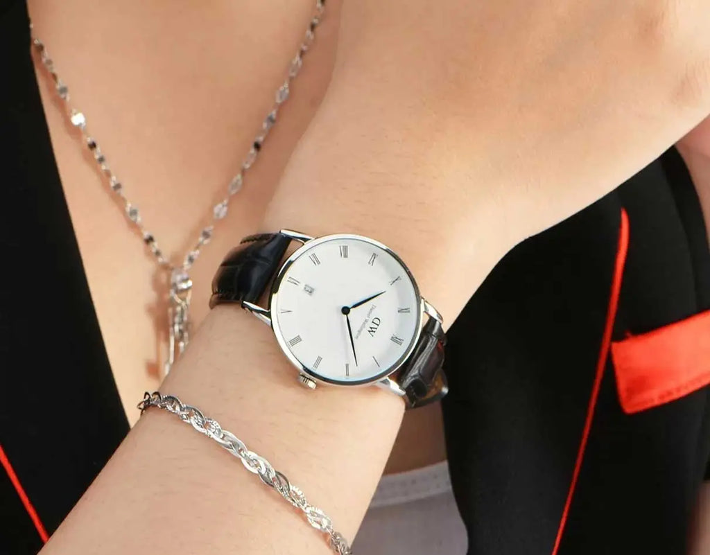 Daniel Wellington Dapper Reading Quartz White Dial Black Leather Strap Watch For Women - DW00100117 Buy Now By Daniel Wellington