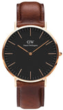Daniel Wellington Classic St Mawes Black Dial Brown Leather Strap Watch For Men - DW00100124 Buy Now By Daniel Wellington