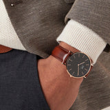 Daniel Wellington Classic St Mawes Black Dial Brown Leather Strap Watch For Men - DW00100124 Buy Now By Daniel Wellington