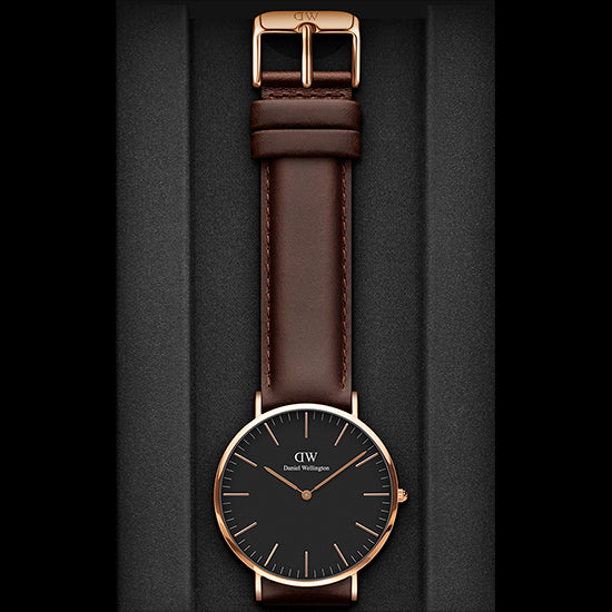Daniel Wellington Classic St Mawes Black Dial Brown Leather Strap Watch For Men - DW00100124 Buy Now By Daniel Wellington