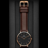 Daniel Wellington Classic St Mawes Black Dial Brown Leather Strap Watch For Men - DW00100124 Buy Now By Daniel Wellington