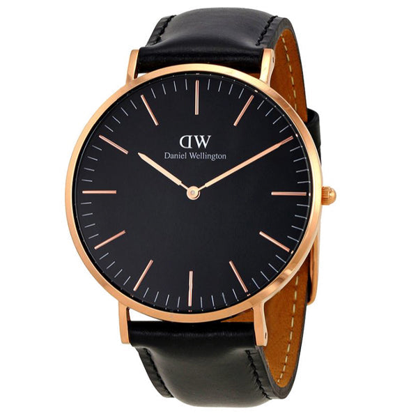 Daniel Wellington Classic Sheffield Black Dial Black Leather Strap Watch For Men - DW00100127 Buy Now By Daniel Wellington