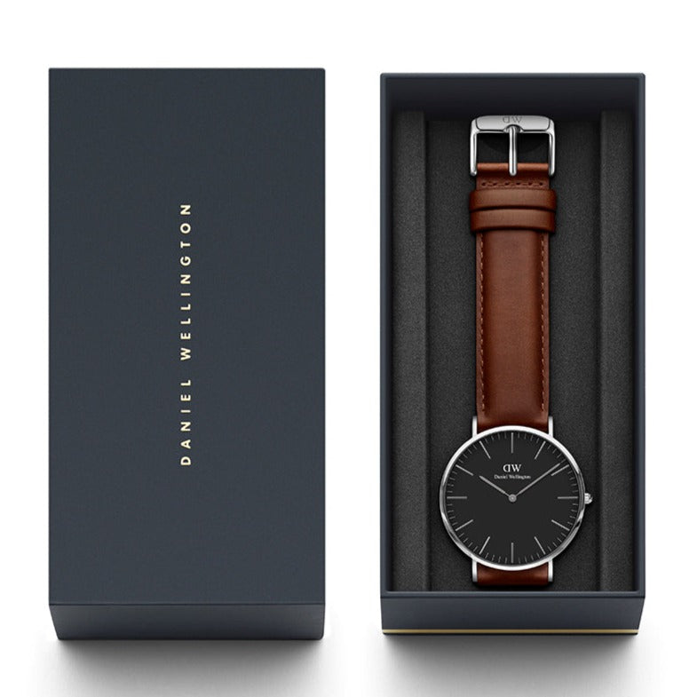 Daniel Wellington Classic St Mawes Black Dial Brown Leather Strap Watch For Men - DW00100130 Buy Now By Daniel Wellington