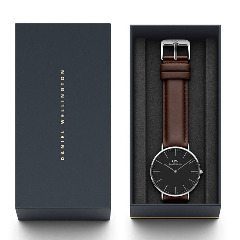 Daniel Wellington Classic Bristol Black Dial Brown Leather Strap Watch For Men - DW00100131 Buy Now By Daniel Wellington