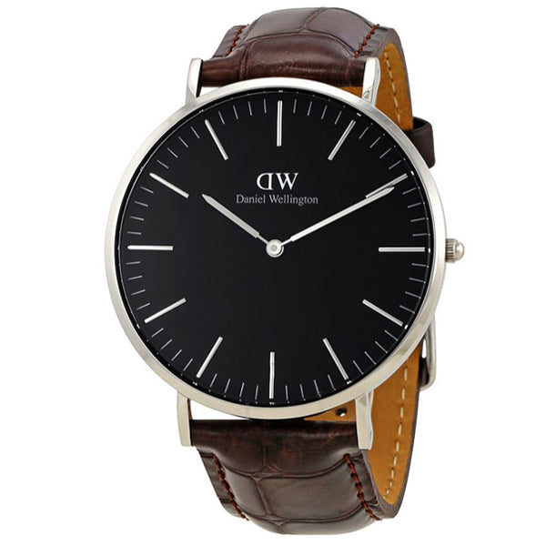 Daniel Wellington Classic York Black Dial Brown Leather Strap Watch For Men - DW00100134 Buy Now By Daniel Wellington