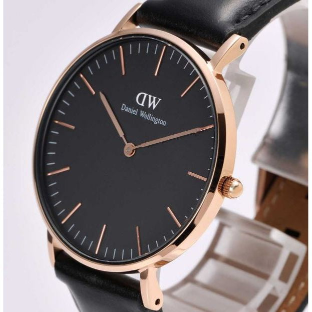 Daniel Wellington Classic Sheffield Black Dial Black Leather Strap Watch For Women - DW00100139 Buy Now By Daniel Wellington