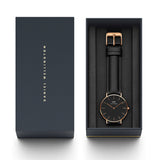 Daniel Wellington Classic Sheffield Black Dial Black Leather Strap Watch For Women - DW00100139 Buy Now By Daniel Wellington