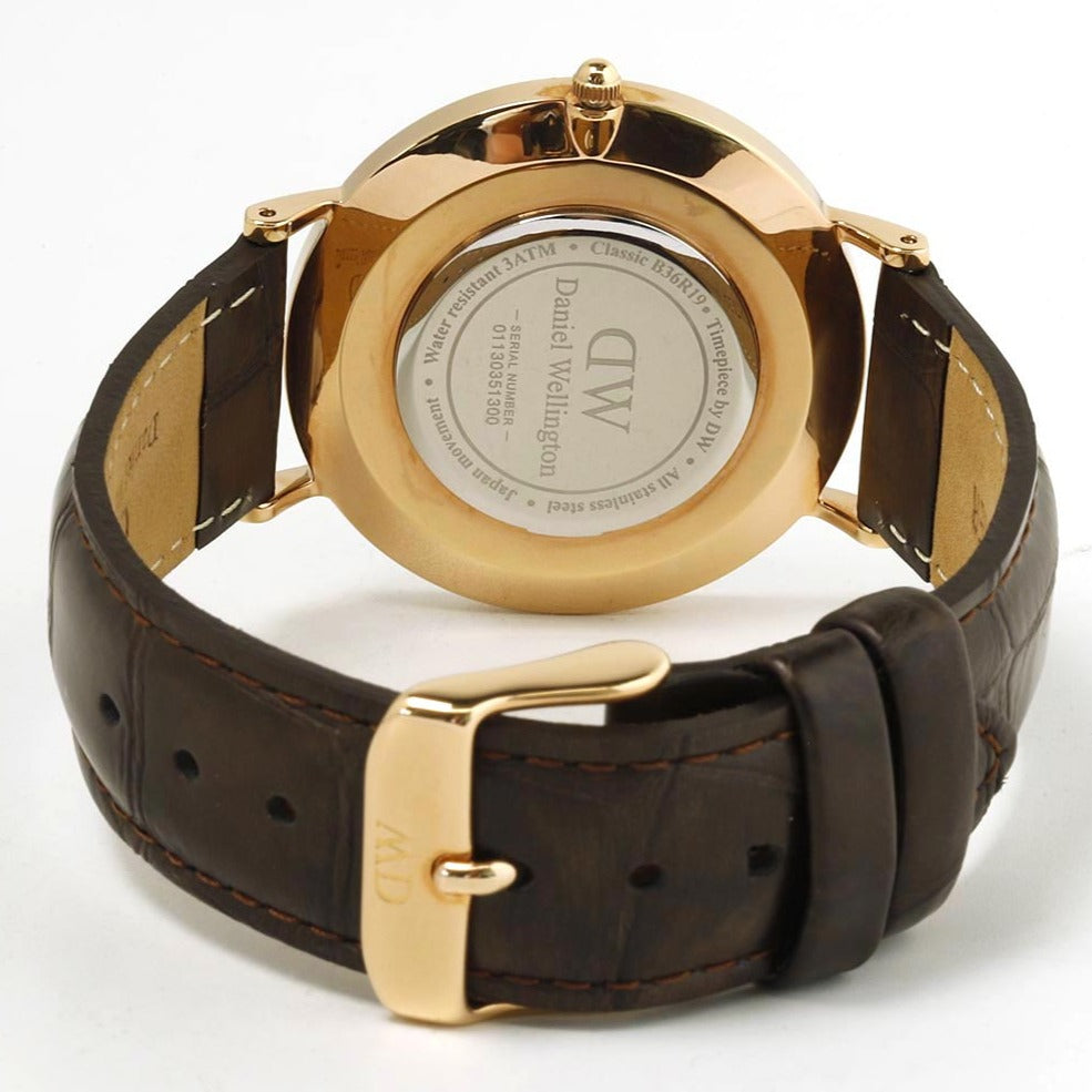 Daniel Wellington Classic York Black Dial Brown Leather Strap Watch For Women - DW00100140 Buy Now By Daniel Wellington