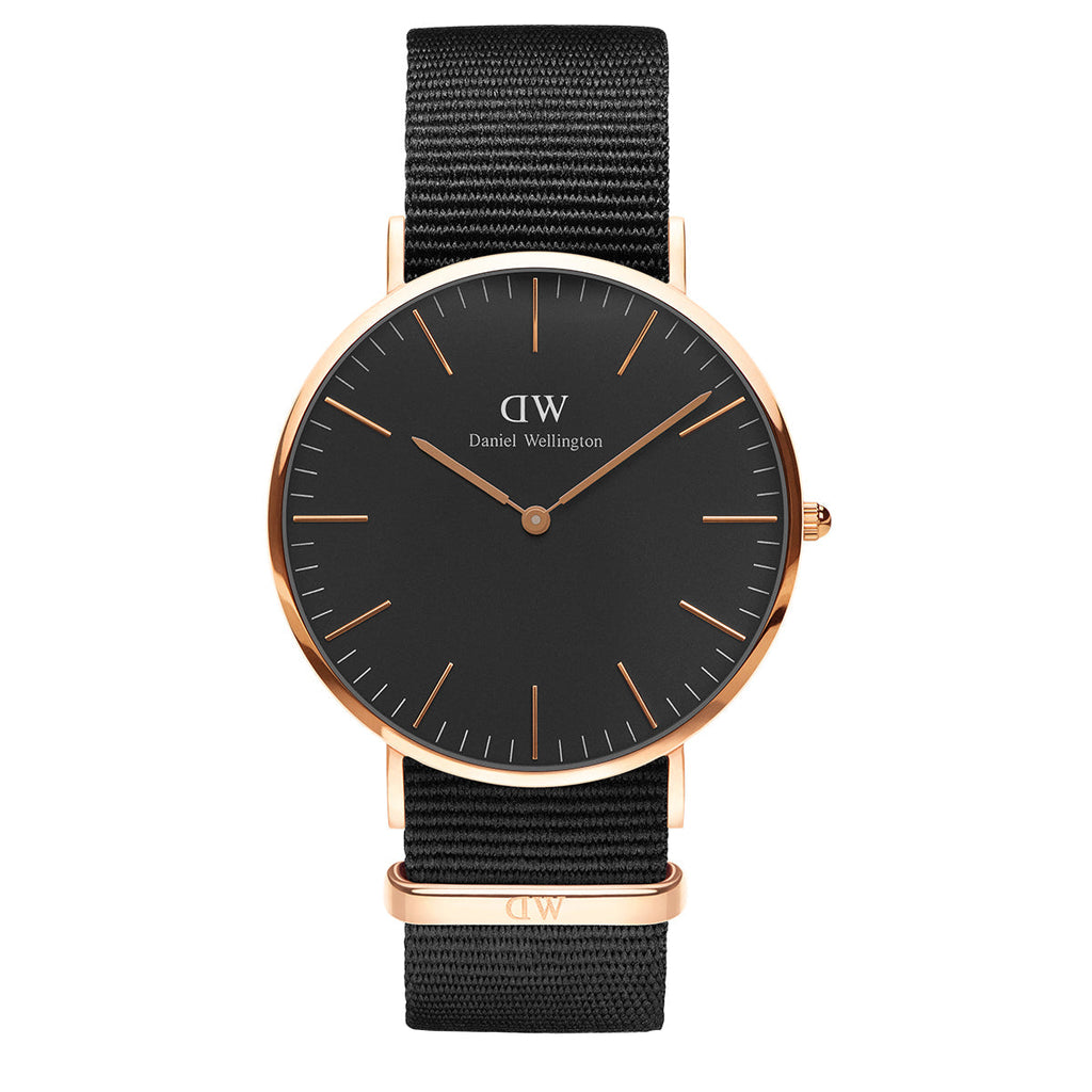 Daniel Wellington Classic Cornwall Black Dial Black Nylon Strap Watch For Women - DW00100148 Buy Now By Daniel Wellington