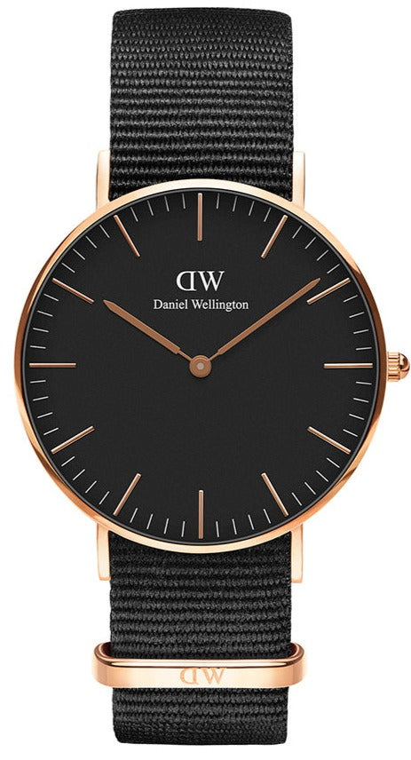 Daniel Wellington Classic Cornwall Black Dial Black NATO Strap Watch For Women - DW00100150 Buy Now By Daniel Wellington