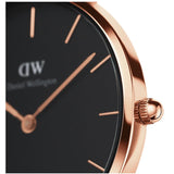 Daniel Wellington Classic Melrose Black Dial Rose Gold Mesh Bracelet Watch For Women - DW00100161 Buy Now By Daniel Wellington