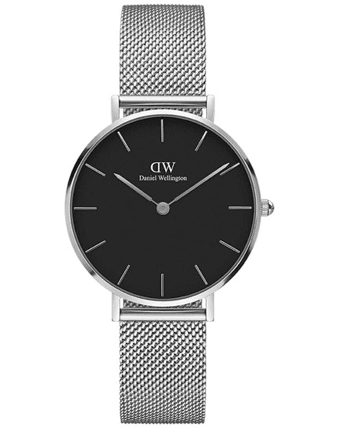 Daniel Wellington Classic Petite Sterling Black Dial Silver Mesh Bracelet Watch For Women - DW00100162 Buy Now By Daniel Wellington
