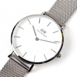 Daniel Wellington Petite Sterling White Dial Silver Mesh Bracelet Watch For Women - DW00100164 Buy Now By Daniel Wellington
