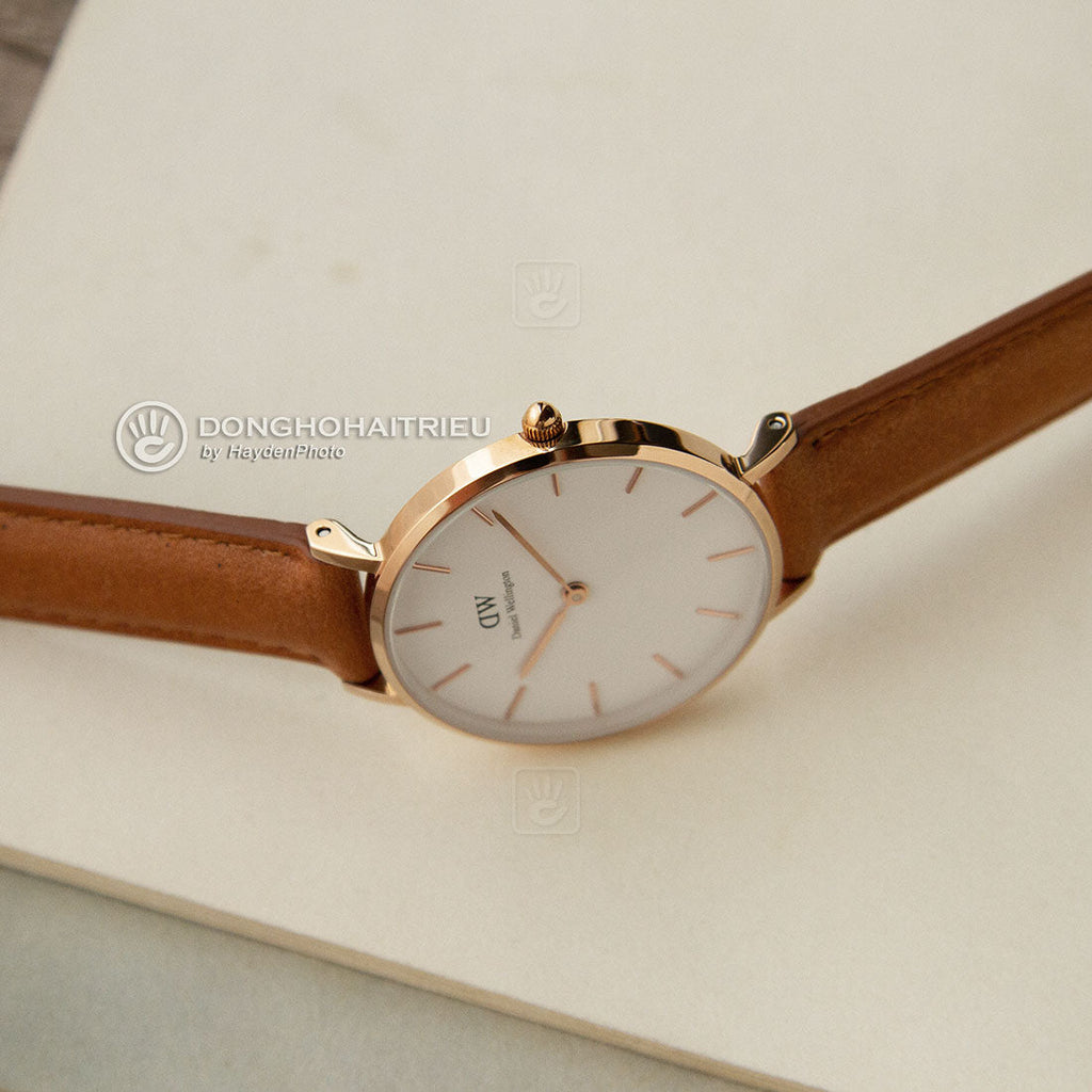 Daniel Wellington Petite Durham White Dial Brown Leather Strap Watch For Women - DW00100172 Buy Now By Daniel Wellington