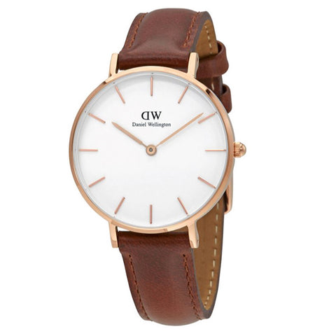 Daniel Wellington Petite St Mawes White Dial Brown Leather Strap Watch For Women - DW00100175 Buy Now By Daniel Wellington