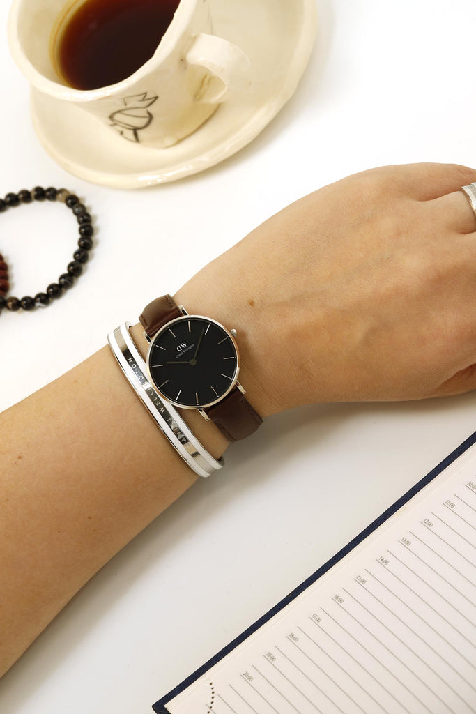 Daniel Wellington Classic Petite Bristol Black Dial Brown Leather Strap Watch For Women - DW00100177 Buy Now By Daniel Wellington