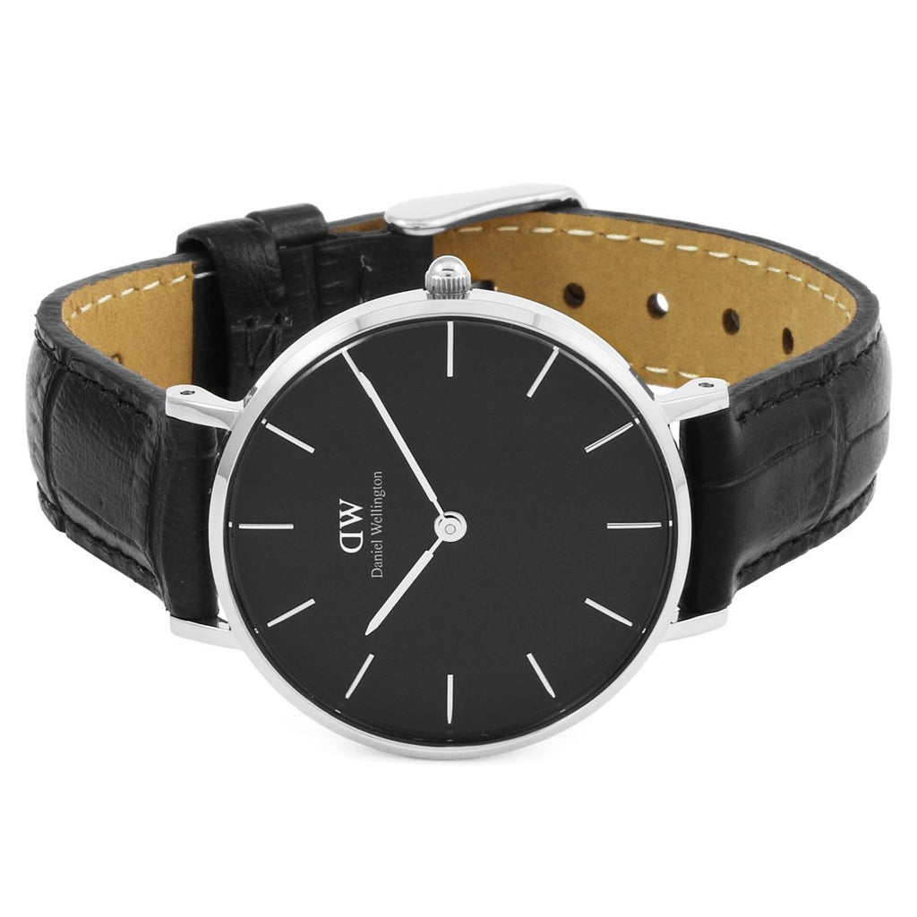 Daniel Wellington Classic Petite Reading Black Dial Black Leather Strap Watch For Women - DW00100179 Buy Now By Daniel Wellington