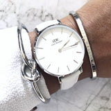 Daniel Wellington Petite Bondi White Dial White Leather Strap Watch For Women - DW00100190 Buy Now By Daniel Wellington