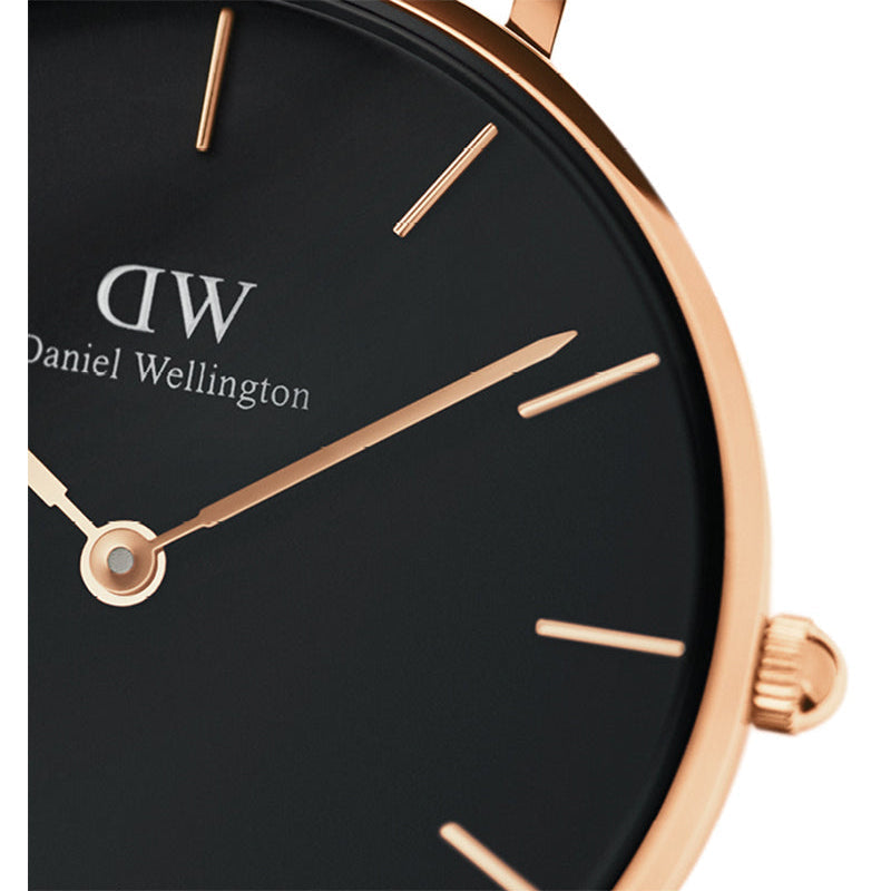 Daniel Wellington Petite Ashfield Black Dial Black Mesh Bracelet Watch Watch For Women - DW00100201 Buy Now By Daniel Wellington
