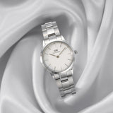 Daniel Wellington Iconic Link White Dial Silver Steel Strap Watch For Women - DW00100205 Buy Now By Daniel Wellington
