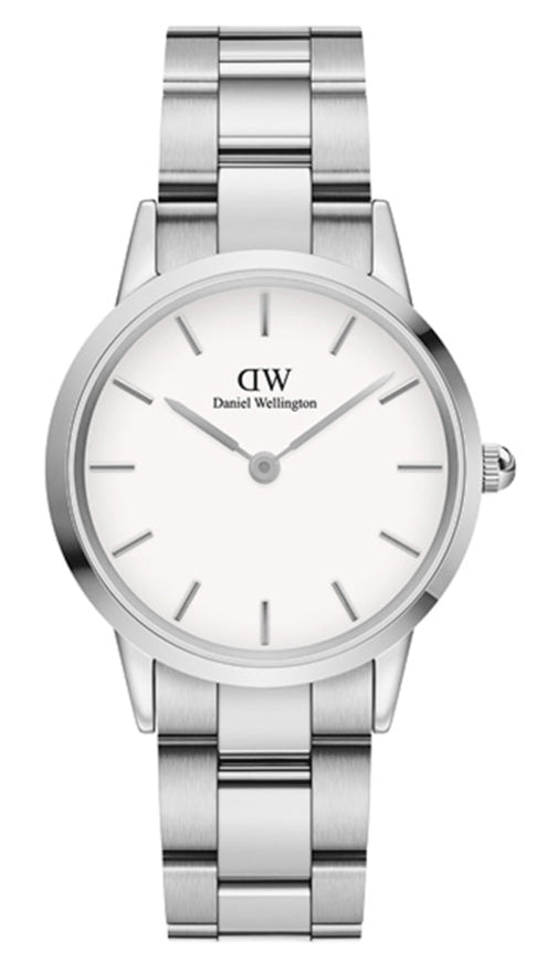 Daniel Wellington Iconic Link White Dial Silver Steel Strap Watch For Women - DW00100205 Buy Now By Daniel Wellington