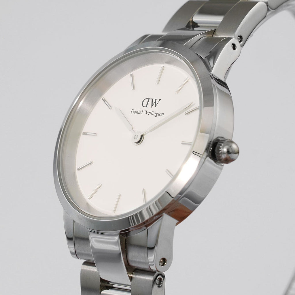 Daniel Wellington Iconic Link White Dial Silver Steel Strap Watch For Women - DW00100205 Buy Now By Daniel Wellington