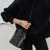 Daniel Wellington Iconic Link Black Dial Silver Steel Strap Watch For Women - DW00100206 Buy Now By Daniel Wellington