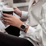 Daniel Wellington Iconic Link Black Dial Silver Steel Strap Watch For Women - DW00100206 Buy Now By Daniel Wellington