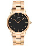 Daniel Wellington Iconic Link Black Dial Rose Gold Steel Strap Watch for Women - DW00100212 Buy Now By Daniel Wellington