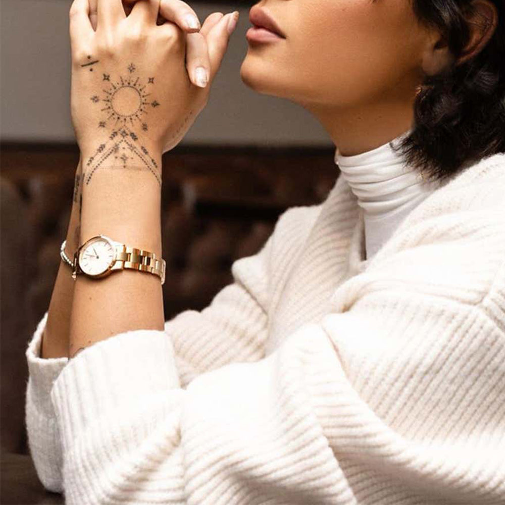 Daniel Wellington Iconic Link White Dial Rose Gold Steel Strap Watch for Women - DW00100213 Buy Now By Daniel Wellington