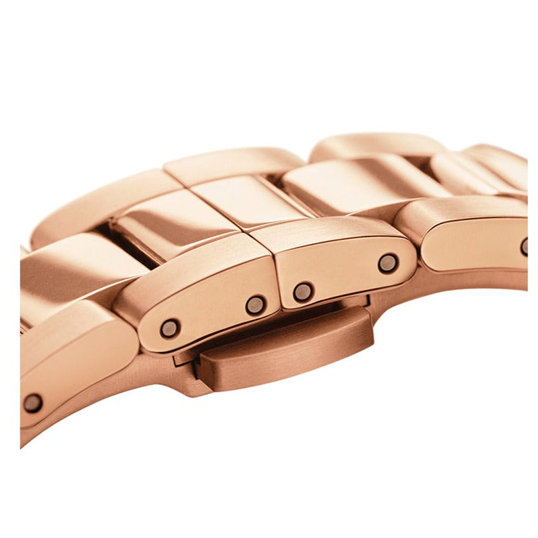 Daniel Wellington Iconic Link Analog Black Dial Rose Gold Steel Strap Watch For Women - DW00100214 Buy Now By Daniel Wellington