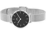 Daniel Wellington Petite Sterling Black Dial Silver Mesh Bracelet Watch For Women - DW00100218 Buy Now By Daniel Wellington