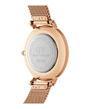 Daniel Wellington Classic Petite Melrose Black Dial Rose Gold Mesh Bracelet Watch For Women - DW00100217 Buy Now By Daniel Wellington