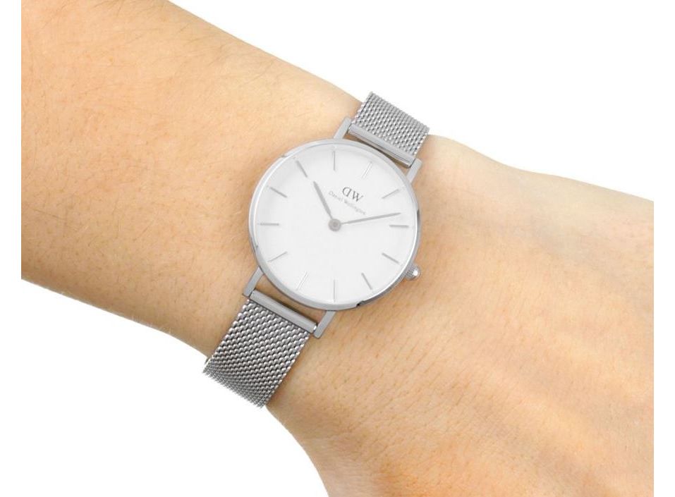 Daniel Wellington Petite Sterling White Dial Silver Mesh Bracelet Watch For Women - DW00100220 Buy Now By Daniel Wellington