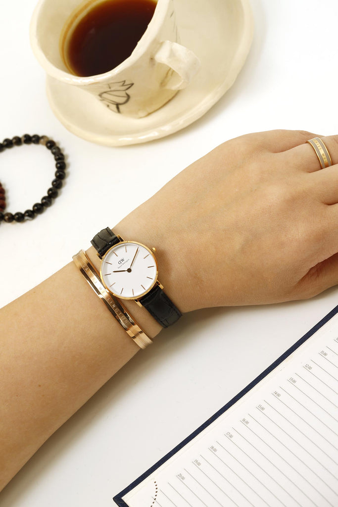 Daniel Wellington Classic Petite Reading White Dial Black Leather Strap Watch For Women - DW00100229 Buy Now By Daniel Wellington