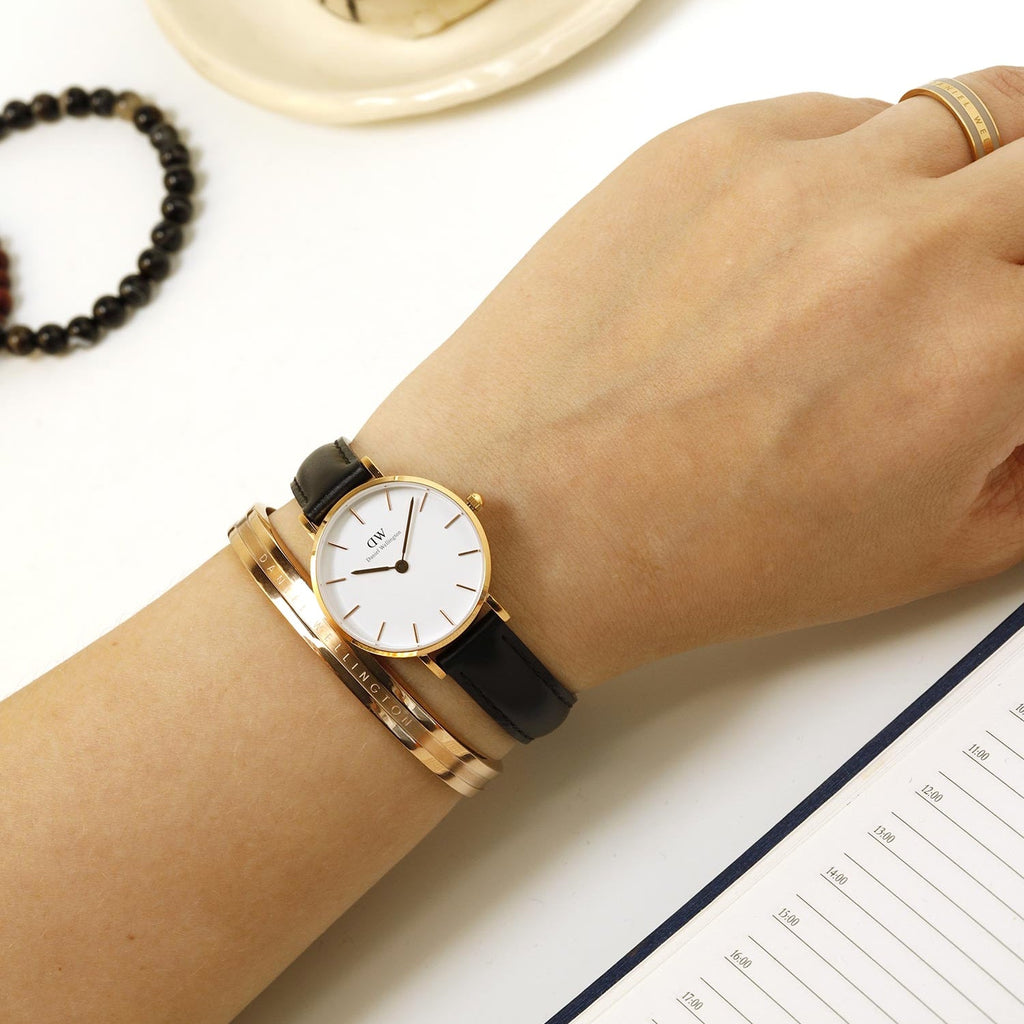 Daniel Wellington Classic Petite Sheffield White Dial Black Leather Strap Watch For Women - DW00100230 Buy Now By Daniel Wellington