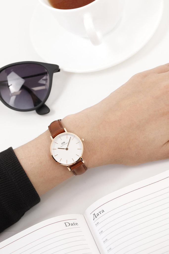 Daniel Wellington Classic Petite St Mawes White Dial Brown Leather Strap Watch For Women - DW00100231 Buy Now By Daniel Wellington