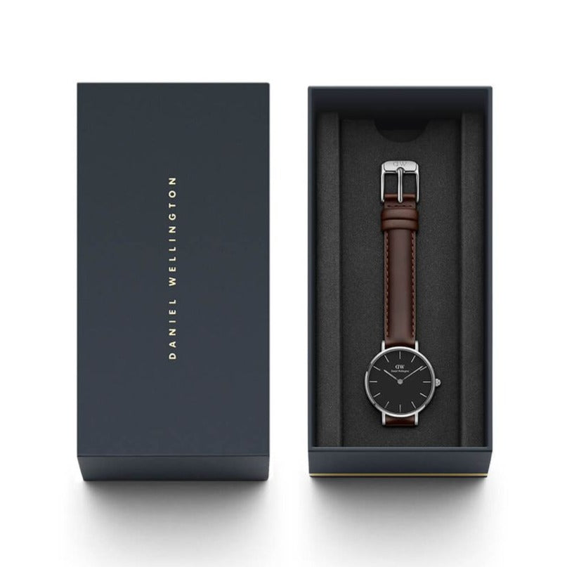 Daniel Wellington Classic Petite Bristol Black Dial Brown Leather Strap Watch For Women - DW00100233 Buy Now By Daniel Wellington