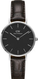 Daniel Wellington Classic Petite York Black Dial Brown Leather Strap Watch For Women - DW00100238