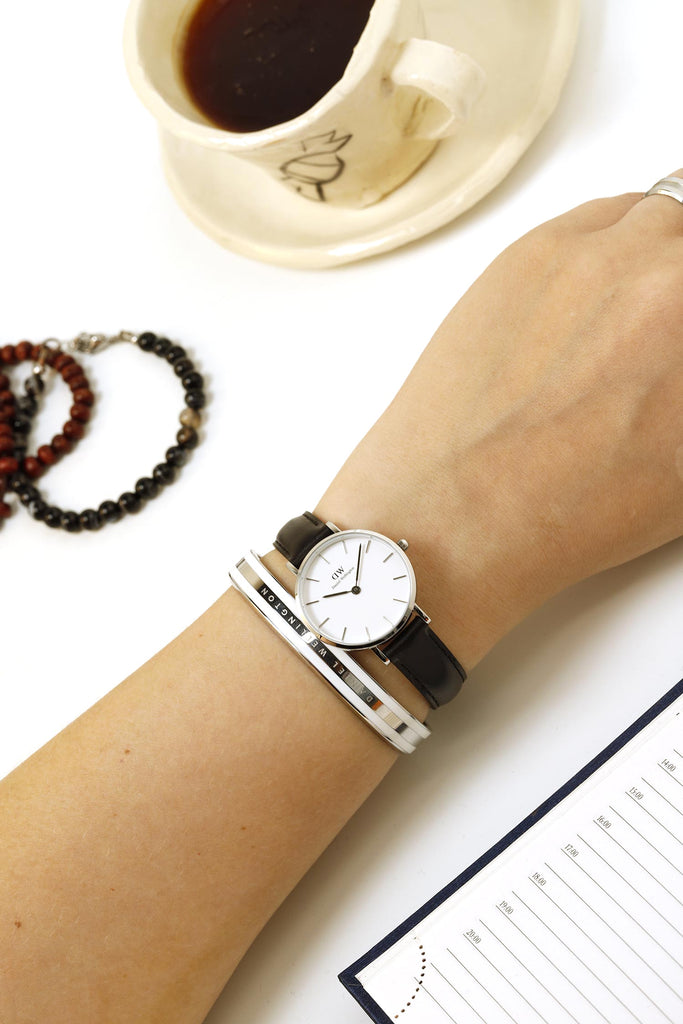 Daniel Wellington Classic Petite Sheffield White Dial Black Leather Strap Watch For Women - DW00100242 Buy Now By Daniel Wellington