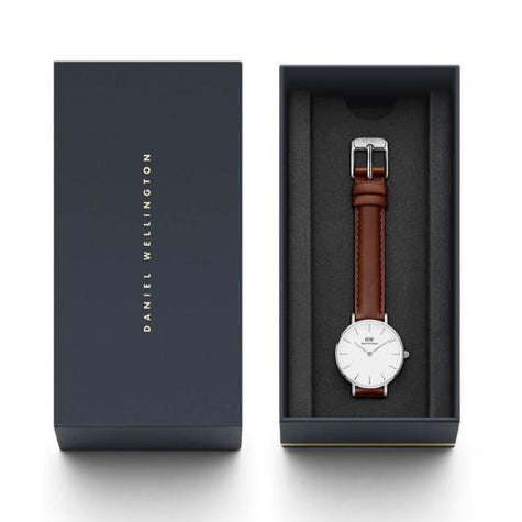 Daniel Wellington Petite White Dial Brown Leather Strap Watch For Women - DW00100243 Buy Now By Daniel Wellington