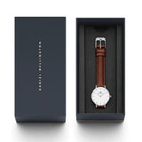 Daniel Wellington Petite White Dial Brown Leather Strap Watch For Women - DW00100243 Buy Now By Daniel Wellington