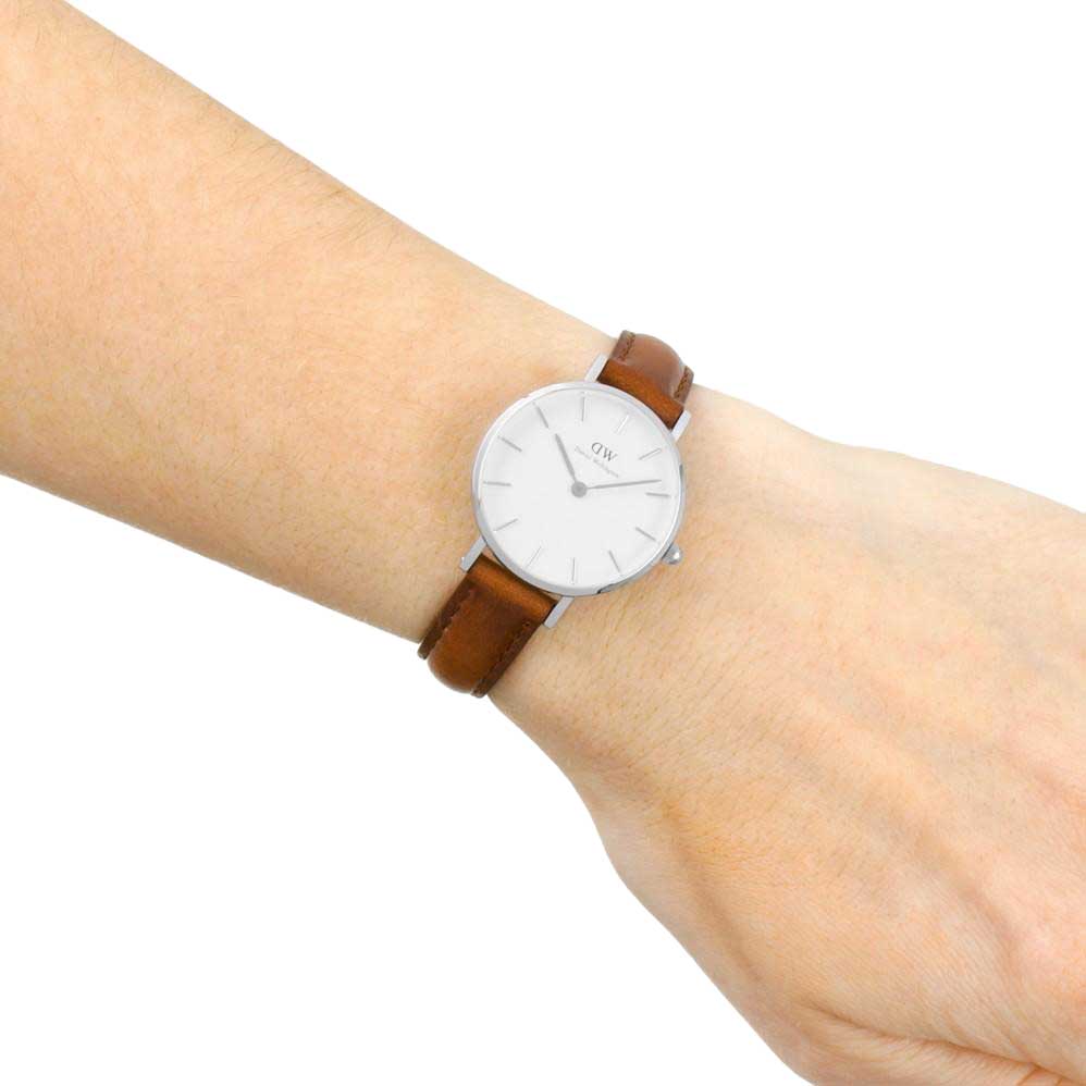 Daniel Wellington Petite White Dial Brown Leather Strap Watch For Women - DW00100243 Buy Now By Daniel Wellington