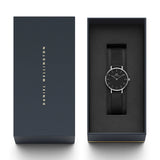Daniel Wellington Petite Ashfield Black Dial Black Mesh Strap Watch For Women - DW00100246
